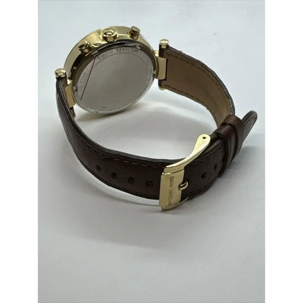 Michael Kors Parker MK2249 Women's Brown Leather Strap Analog Dial Watch JNA431